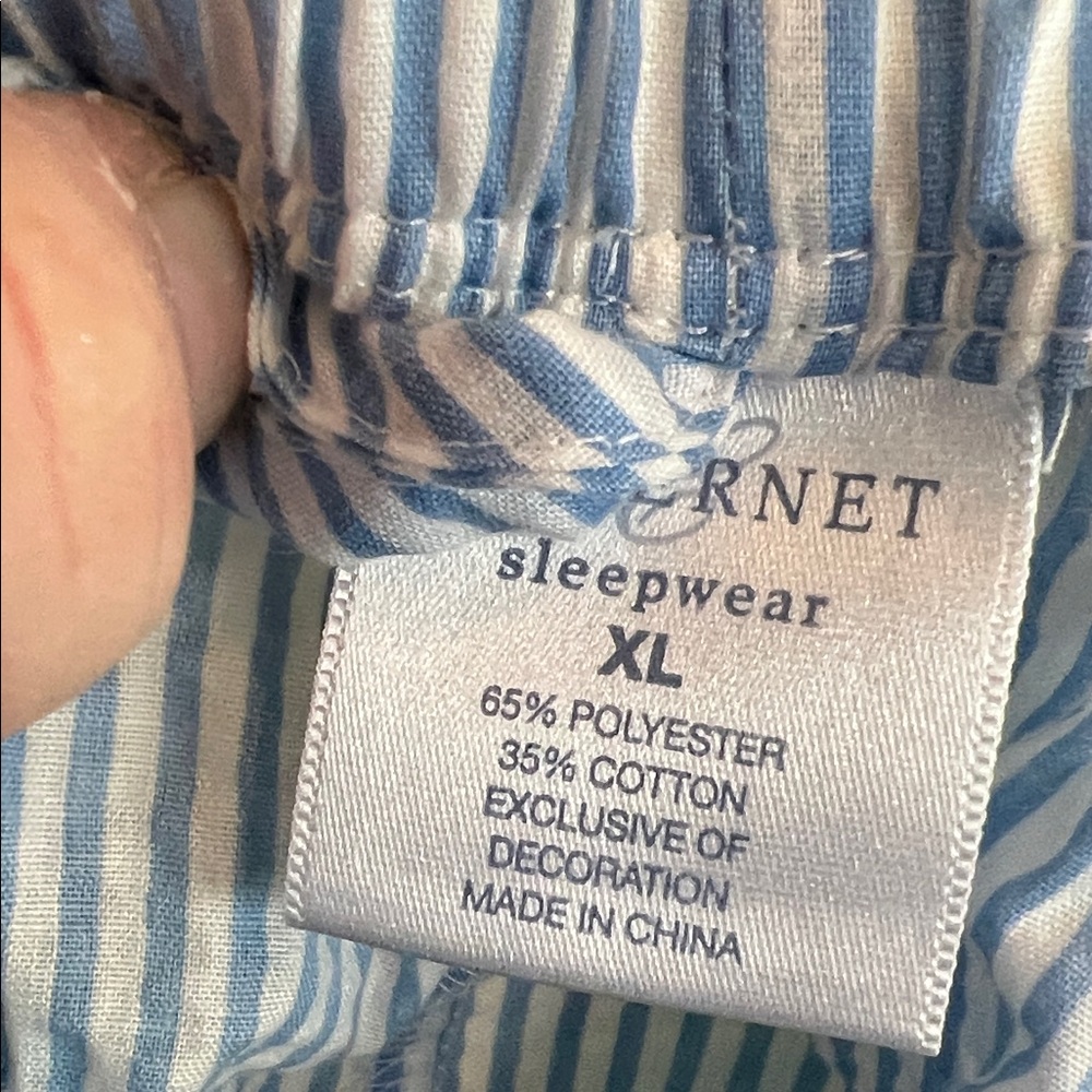 Cabernet Light Blue & White Striped Sleeveless Pajama Set - Picture 8 of 10
